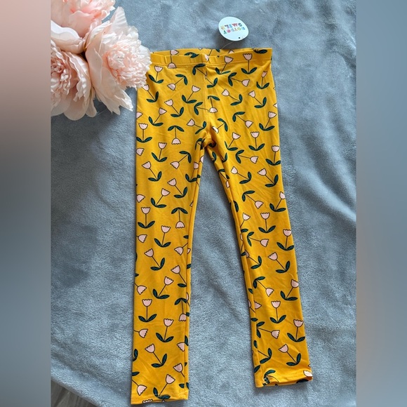 Dot Dot Smile Yellow Pink Leggings with Whimsical Design - Picture 1 of 1